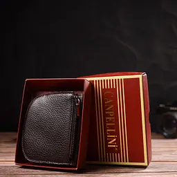 Напівкругле портмоне жіноче з натуральної шкіри флотар Canpellini 21835 коричневе - мініатюра 10