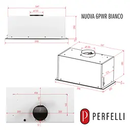 Витяжка повновбудована PERFELLI NUOVA 6PWR BIANCO - мініатюра 20