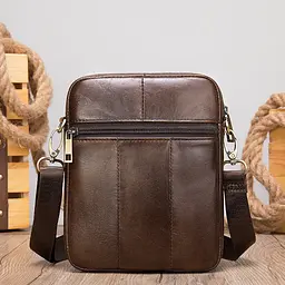 Компактна сумка шкіряна 14990 Vintage коричнева - мініатюра 7