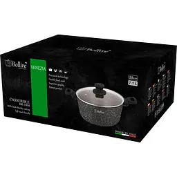 Каструля Bollire Venezia, з кришкою, чорна, 28 см, 7,1 л (BR-1004) - мініатюра 2