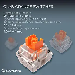 Клавіатура GamePro Asgard Valhalla 75% Exploded QLAB Orange Switches (MK160W Pro) - мініатюра 7