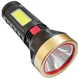 Ліхтар ручний акумуляторний Bailong LED BL-X15 акумуляторний USB бічне підсвічування COB Чорний