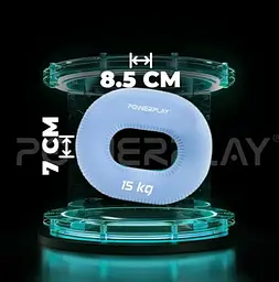 Еспандер кистьовий силіконовий PowerPlay PP-4336 Hand Grip Light 15 кг Блакитний (PP_4336_Blue_15kg) - мініатюра 5