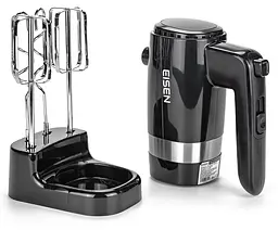Міксер Eisen EHM-50, Black|Silver, 500W, ручний, 5 швидкостей, вінчики, гаки для замісу тіста, підставка для насадок, захист від перегріву - мініатюра 3