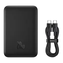 Магнітний портативний павербанк Baseus Magnetic 20 W 10000 mAh з бездротовою зарядкою для iPhone чорний - мініатюра 3