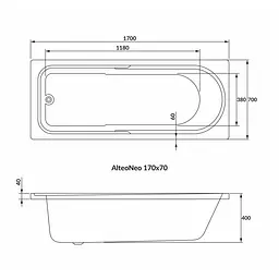 Ванна акрилова Volle Altea Neo 170x70 1228.001770 Білий - мініатюра 2