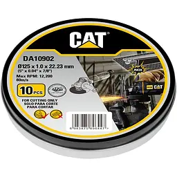 Набір відрізних кругів по металу Cat T1, 125  x 1 x 22.23 мм 10 шт. (DA10902)