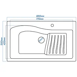 Мийка кухонна Valetti 22N гранітна 860х500 мм сіра - мініатюра 5