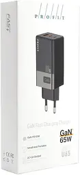Зарядний пристрій 3 порти Profit U65 GaN 65 W USB + 2Type-C - мініатюра 2