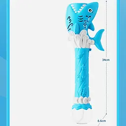 Пістолет з мильними бульбашками H038 Shark + bottle 50ml Light Blue - мініатюра 6