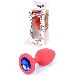 Силіконова анальна пробка Boss Of Toys Boss Series - Jewellery Red Silicon Plug Small Blue S, BS6400080, Червоний / синий