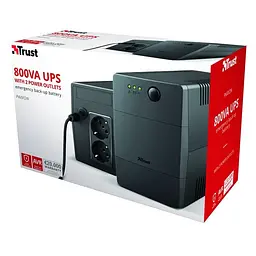 Trust Джерело безперебійного живлення Maxxon 800VA UPS with 2 standard wall power outlets BLACK - мініатюра 5