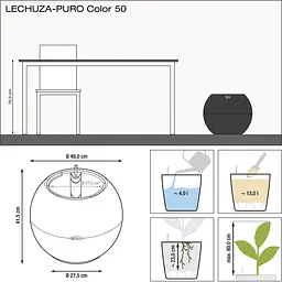 Вазон Lechuza Puro Color 50 сірий (13344) - мініатюра 3