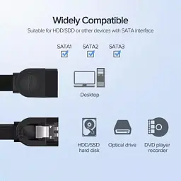 Кабель для передачі даних SATA 3 Data Cable 0.5m US217 Black Ugreen (30796) - мініатюра 8