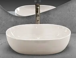 Умивальник Rea Lisa накладний 49x35 см ecru shiny REA-U4591 - мініатюра 3