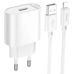 МЗП Hoco C109A Fighter 10.5W (1USB-A) + кабель USB to Lightning White