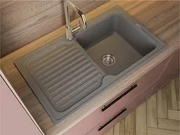 Кухонна мийка Miraggio ORLEAN gray (0000034) Граніт, Врізна, Сірий - мініатюра 5