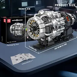 Конструктор двигун Mould King авіаційний турбореактивний Turbojet Engine Mechanical моторозований дитячий мотор 1247 деталей - мініатюра 3