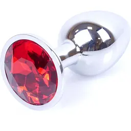 Анальна пробка Boss Of Toys Boss Series - Jewellery Silver Plug Red S, BS6400016, Срібний / Червоний