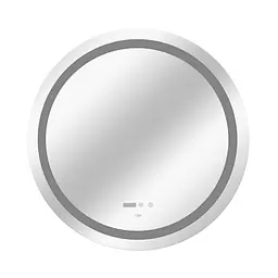 Дзеркало Qtap Mideya R800 з LED-підсвічуванням Touch, з антизапотіванням, з годинником, диммером яскравості QT2078NCR8080W - мініатюра 3