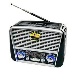 Радіоприймач Golon RX-455S акумуляторне радіо Solar USB Чорний - мініатюра 2
