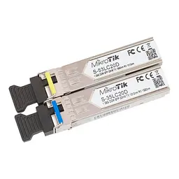 Інтерфейсний модуль SFP MikroTik S-35LC20D, 1.25G SM 20km T1310nm/R1550nm + S-53LC20D (1.25G SM 20km