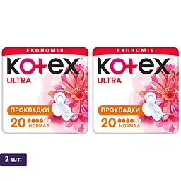 Гігієнічні прокладки Kotex Ultra Dry Normal Duo 40 шт. (2 п. x 20 шт.)