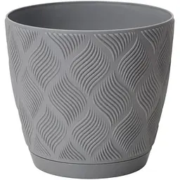 Горщик для квітів Form-Plastic Flow-15 з підставкою 1.75 л сірий (5015-040)
