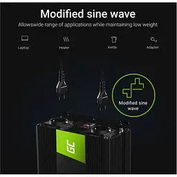 Перетворювач напруги інвертор Green Cell 24V на 230V 1500W/3000W - мініатюра 3
