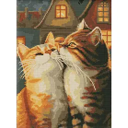 Алмазна мозаїка Закохані котики AMO8173, 30x40 см