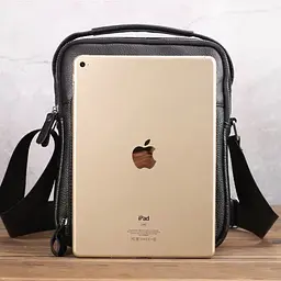 Чоловіча сумка-барсетка через плече з ручкою 21х26х6 сумка месенджер шкіряна Tiding Bag M616932 чорна 210 мм - мініатюра 6