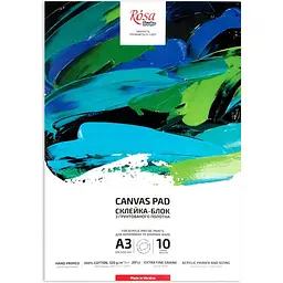 Склейка-блок з грунтованого полотна Rosa Studio  А3 320 г/м² др. зерно  10 аркушів 
