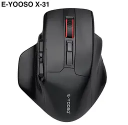 Ігрова комп'ютерна миша E-YOOSO X-31 мишка з USB приймачем 2.4G і 4800 DPI, чорна  - мініатюра 2