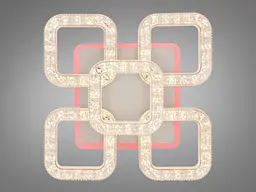 Люстра стельова LED Diasha S2205/4+1WH, 65W, 3200K-6500K, білий акрил, сучасний стиль з диммером та пультом - мініатюра 2