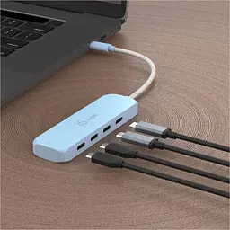 USB-Хаб j5create JCH342EC-N USB-C на 2 USB-A/2 USB-C, блакитний (JCH342EC-N) - мініатюра 5