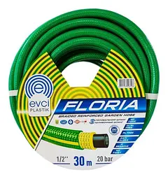 Шланг для поливу Evci Plastik FLORIYA 4-шаровий Ø 1/2" 30 м жовто-зелений 30412