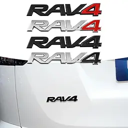 Емблема напис RAV4 для Toyota чорна пластик (на скотчі) - мініатюра 2