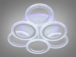 Стельова LED-люстра з димером та кольоровим підсвічуванням Diasha 2408/3+3WH LED 3color dimmer - мініатюра 4