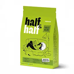 Сухий корм Half&Half для кішок з чутливим травленням, з індичкою, 8 кг (арт.20833)