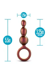 Анальна пробка Anal Adventures Matrix Beaded Loop Plug 14 см (жовтогарячий) - мініатюра 3
