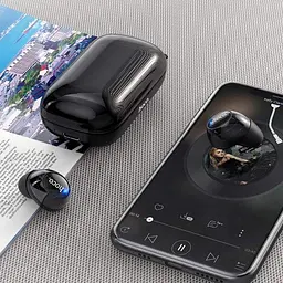 Bluetooth стерео гарнітура Hoco ES52 з кейсом (Чорна) - мініатюра 9
