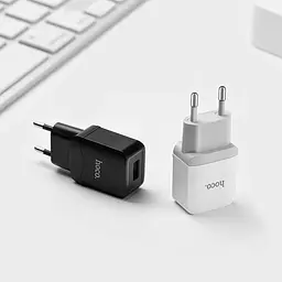 Адаптер блок і кабель зарядний комплект Hoco C22A 1USB 2.4 А Micro cable чорний - мініатюра 2