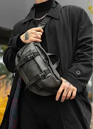 Велика чоловіча сумка бананка Sambag DynamicDart графітова 38 × 21 × 7 см (80411009m) - мініатюра 2