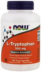 Триптофан Now Foods L-Tryptophan 500 мг 120 вег капсул