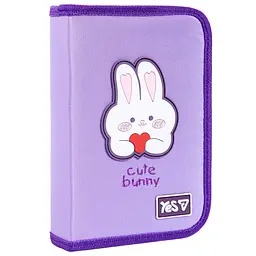 Пенал шкільний Yes одинарний з двома клапанами Cute Bunny HP-04 - мініатюра 2