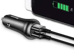 Автомобільний зарядний пристрій Baseus CCALL-GC01 Gentry series Dual-U QC3.0 18W 2хUSB (29364875) - мініатюра 5