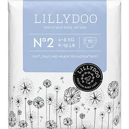 Підгузки Lillydoo 2 4–8 кг 10 шт (Lillydoo2-10)