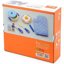 Ігровий набір Viga Toys Посуд із дерева блакитний (50115) - мініатюра 4
