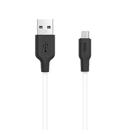 Дата кабель Hoco X21 Silicone MicroUSB Cable 1 м Чорний / Білий - мініатюра 2