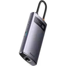 USB-Хаб Baseus USB-HubBaseus Metal Gleam Series 4-in-1 Multifunctional Type-C HUB Docking Station Gray （Type-C to U (WKWG070113) - мініатюра 4